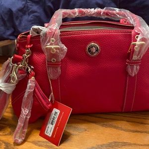 NWT red large domed satchel purse
